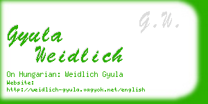 gyula weidlich business card